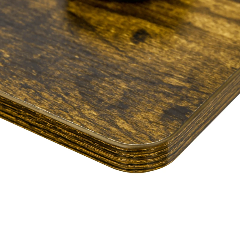 HOMCOM Laptop Table Height Adjustable, Mobile Laptop Stand with Wheels, Sofa Side Table for Home Office, Rustic Brown