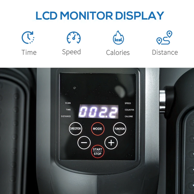 SPORTNOW Under Desk Electric Elliptical Machine for Home, Sit Down Pedal Exerciser for Seniors with 12 Programs, LCD Monitor, Compact with Remote Control & Non-Slip Pad