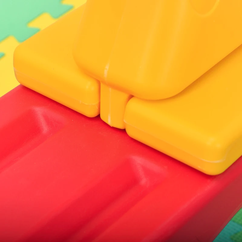 HOMCOM Sube y Baja Infantil Columpio Balancín para Niños con Respaldo Manillar Texturizado en Forma de Jirafa Carga 20kg por Asiento para Interior y Exterior 150x32x60 cm Multicolor