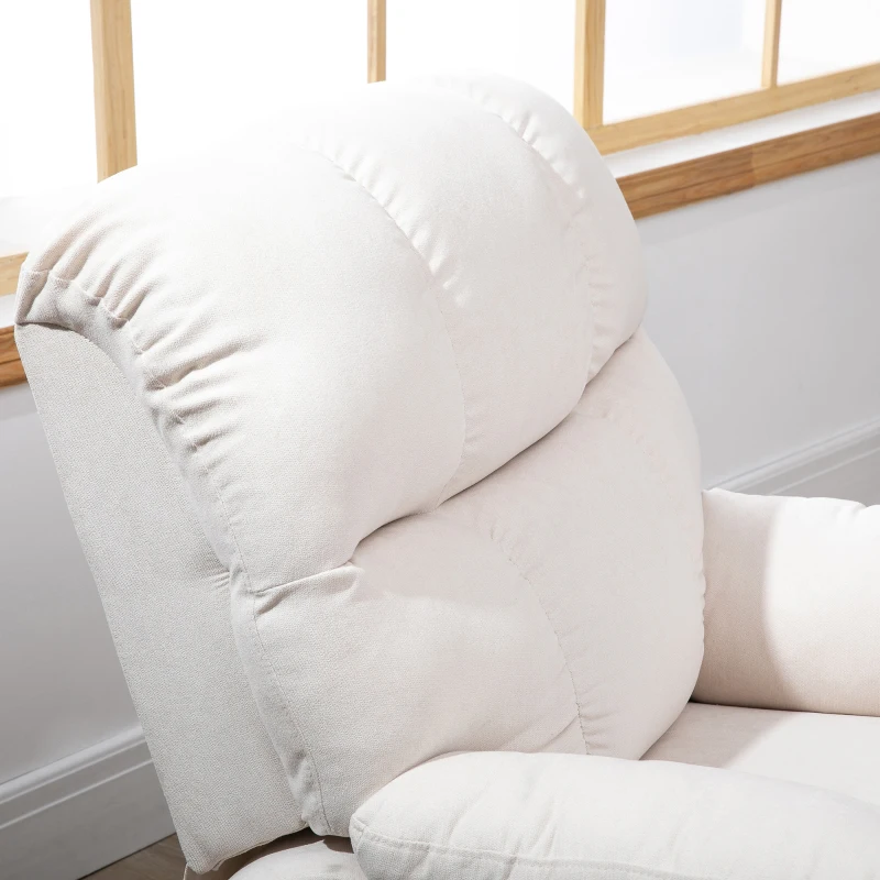 HOMCOM Sessel mit Aufstehhilfe, Massagesessel, Relaxsessel mit USB-Anschluss, Fernsehsessel mit Fernbedienung, Seitentasche, Neigebarer TV-Sessel mit Samtoptik, Beige