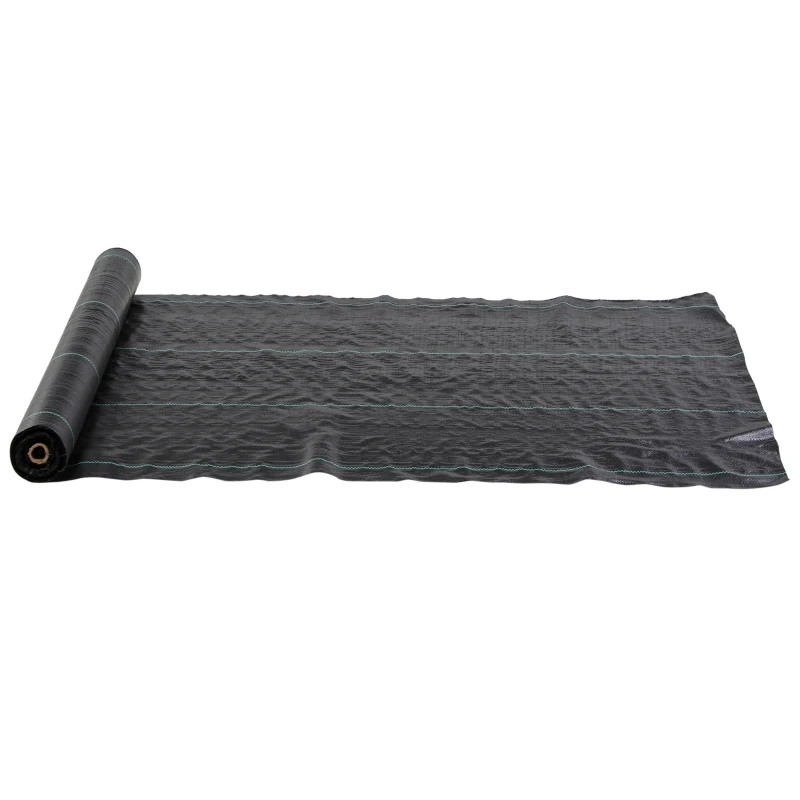 Outsunny Plasă pentru Mulcire Permeabilă și Anti-UV din Polipropilena, pentru Grădină și Curte, 100x1 m, Negru