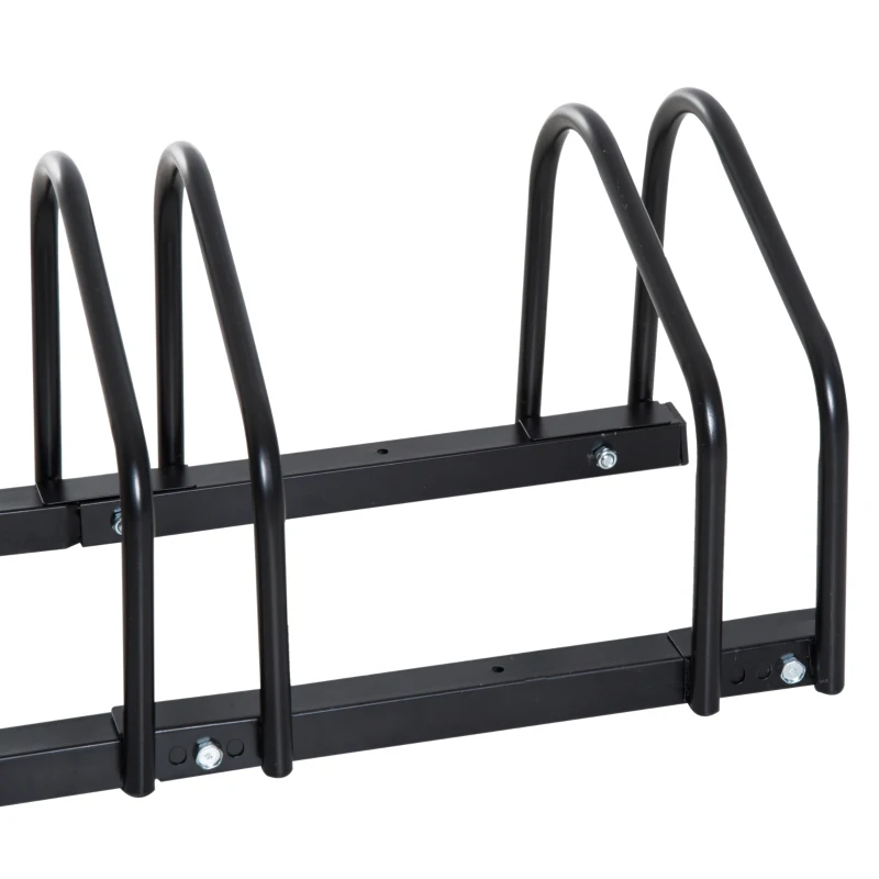 HOMCOM Bike Stand Parking Rack Floor or Wall Mount Bicycle Cycle Storage Locking Stand (4 Racks, Black)