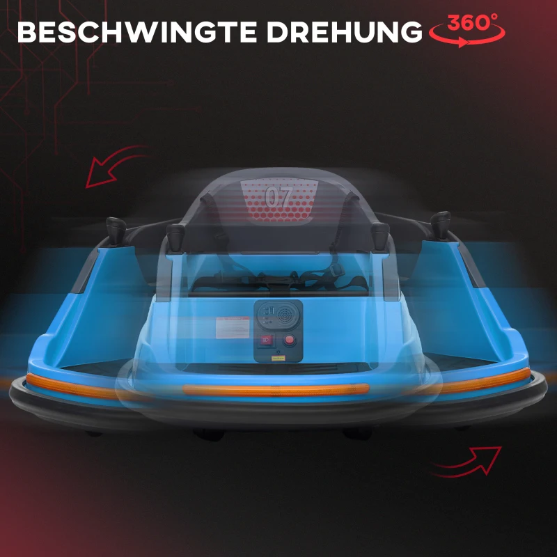 HOMCOM Elektro-Scooter für Kinder, 3 km/h, Lichter und Musik, Sicherheitsgurt, Blau