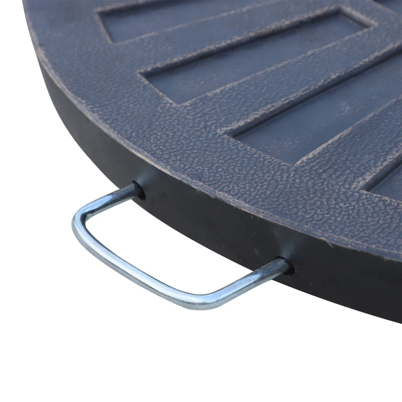 Outsunny Juego de 2 Piezas Base de Sombrilla Parasol Excéntrico Pies Soporte de Sombrilla Banana de Patio Jardín 66x47x4.2cm Resina