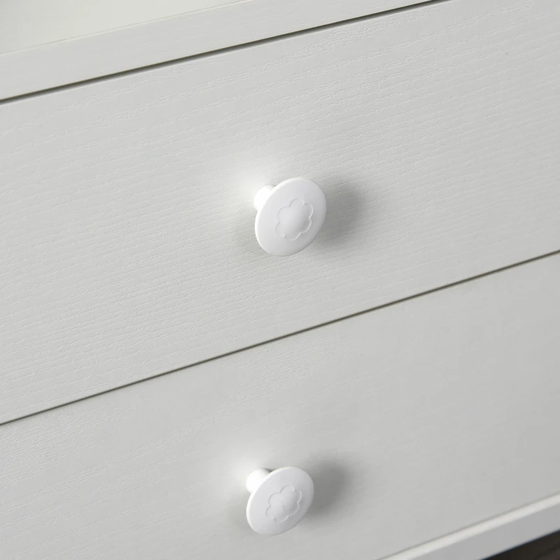 HOMCOM Beistellwagen, Beistelltisch, flexible Tischplatte, 2 Schubladen, Zeitungsfach, 4 Räder, weiß, 60 x 40 x 90cm