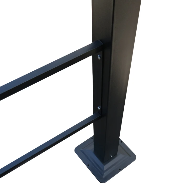 Outsunny Pergola avec auvent rétractable 4 x 3 m structure acier aluminium époxy anticorrosion - gris foncé