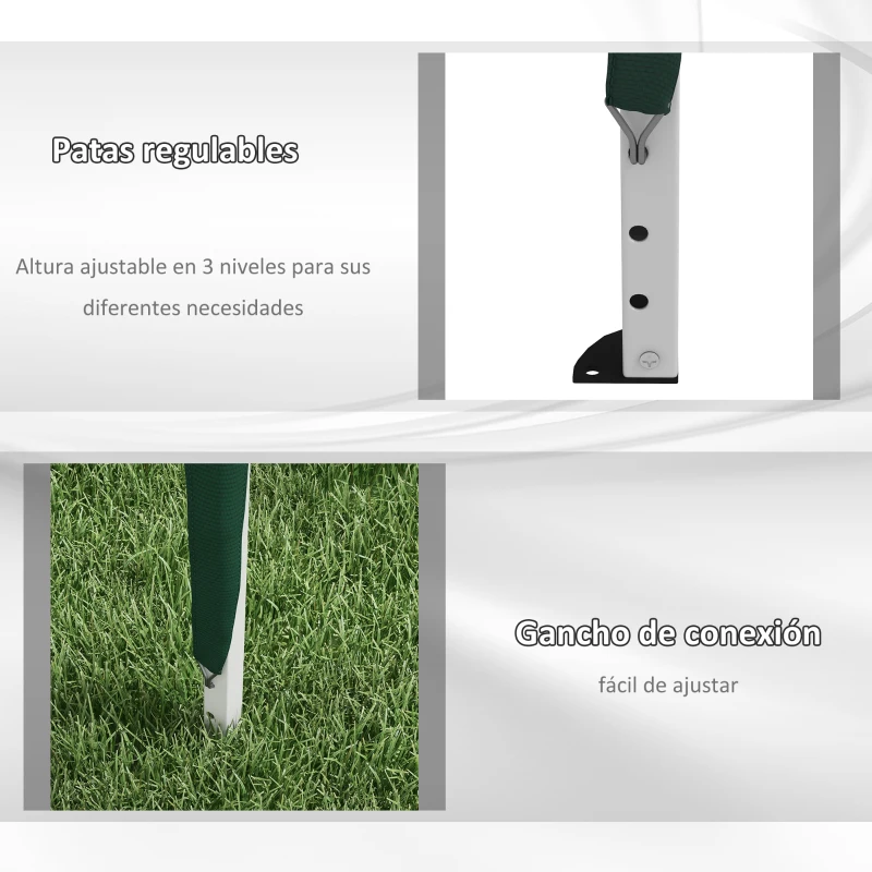 Outsunny Cenador de Jardín 6x3 m Gazebo con Altura Ajustable en 3 Niveles Bolsa de Transporte Marco de Acero Anti-UV Verde