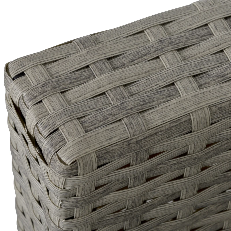 Outsunny Poly Rattan Sitzgruppe 6 tlg. Garten Essgruppe Sofa-Set Sofa Lounge Hocker Hof Balkon Pool PE Rattan Grau