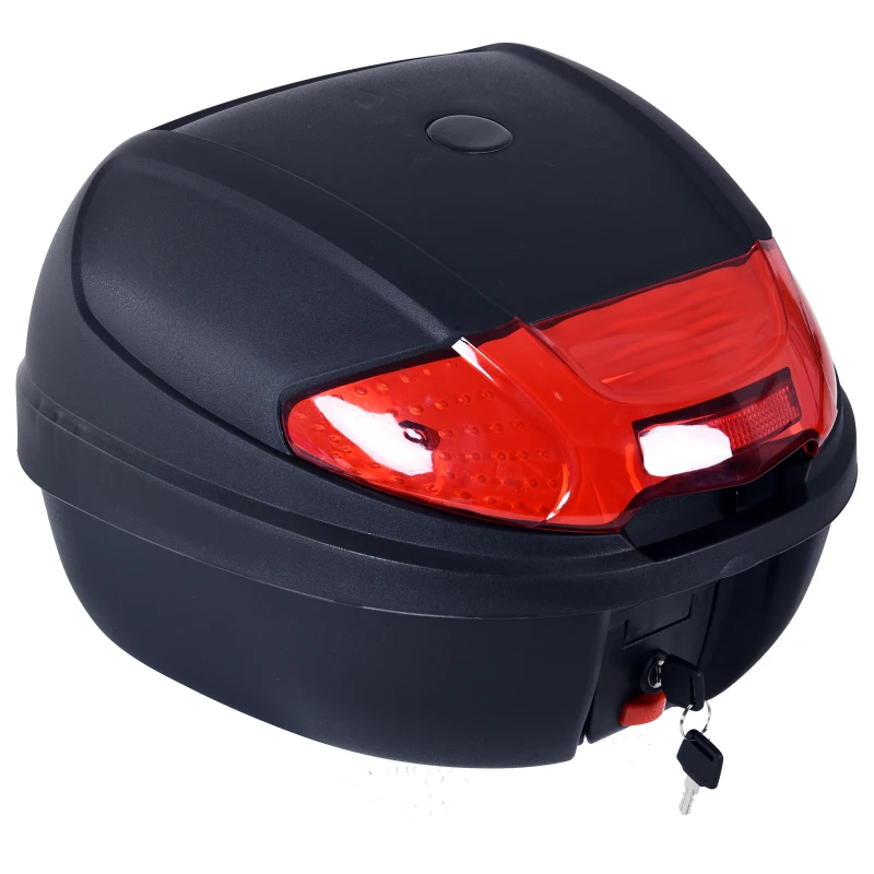 HOMCOM Bauletto Baule Universale Posteriore per Moto Scooter Motorini in PP 41 x 40 x 30 cm Nero, 30L