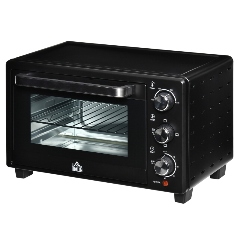 HOMCOM Four électrique de table 21L 1400W Mini four électrique avec minuterie jusqu'à 60min et température réglable jusqu'à 230℃ Crème