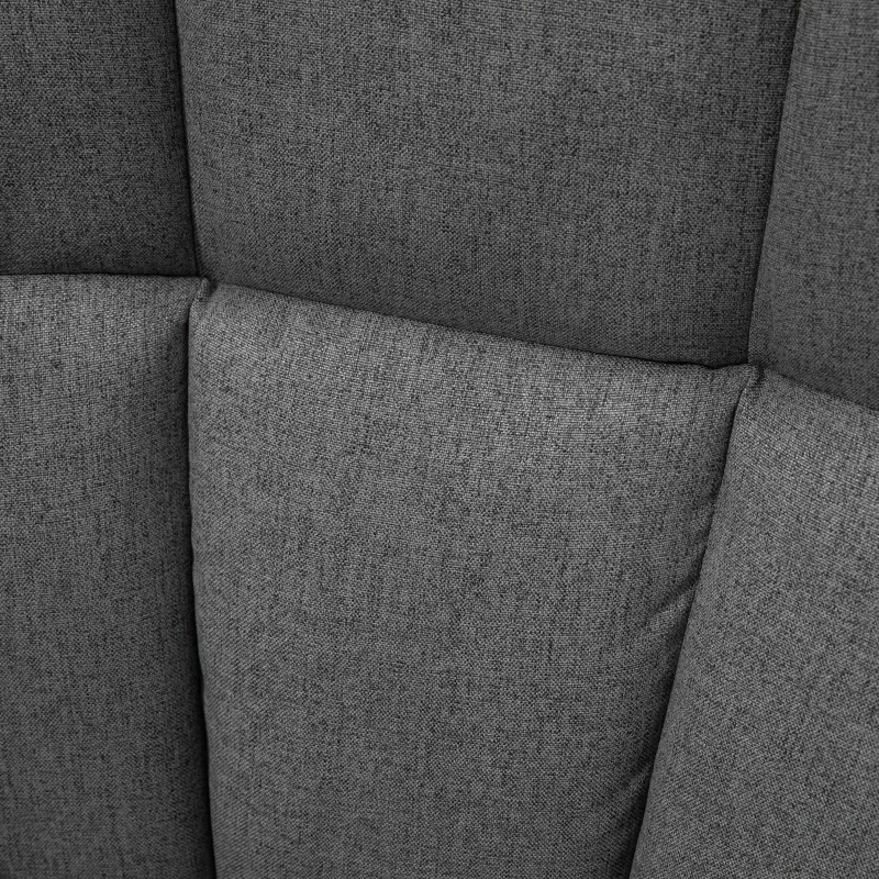 HOMCOM Silla Mecedora Tapizada en Lino y Cuero Sillón Balancín Relax con Asiento Acolchado y Reposabrazos 42x46x47 cm Gris