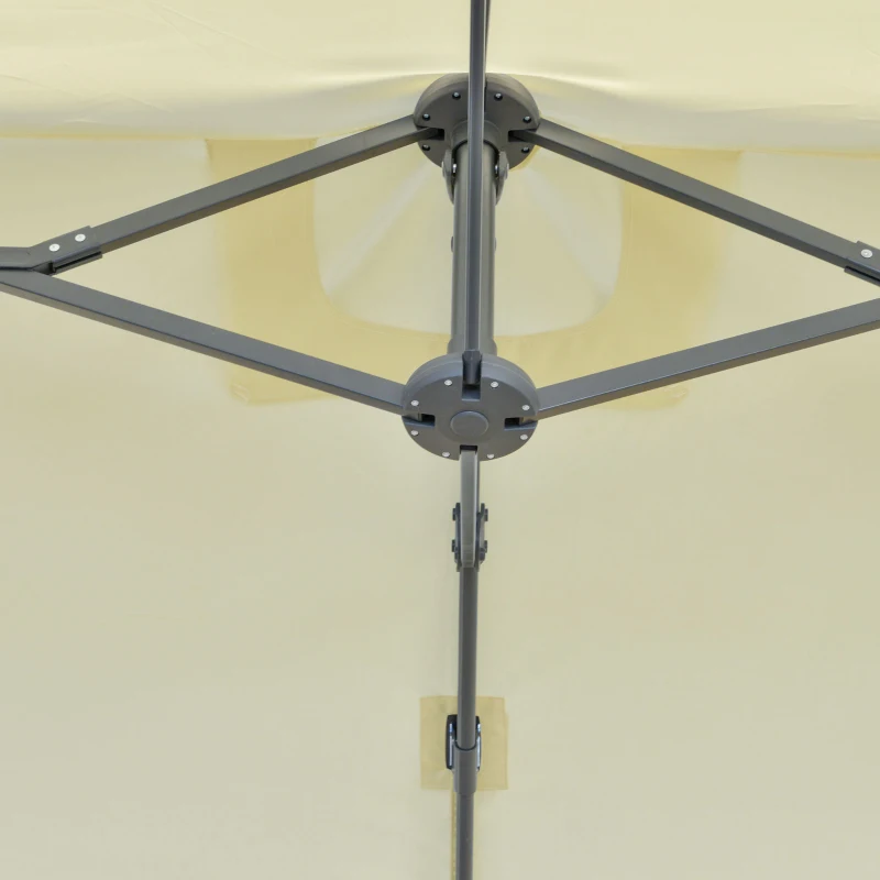 Outsunny Ombrellone Doppio in Acciaio e Poliestere Anti-UV Impermeabile Crema 440x270x250cm