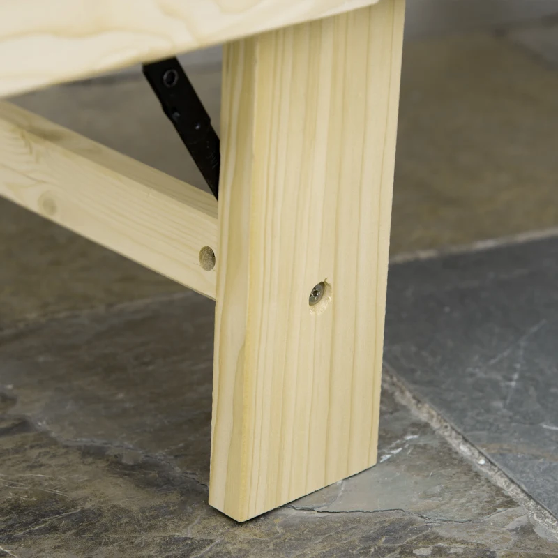 Outsunny 4-Stufen Gartenliege Sonnenliege Liegestuhl Gartenmöbel Garten klappbar verstellbar Kiefernholz Natur 195 x 59 x 30 cm