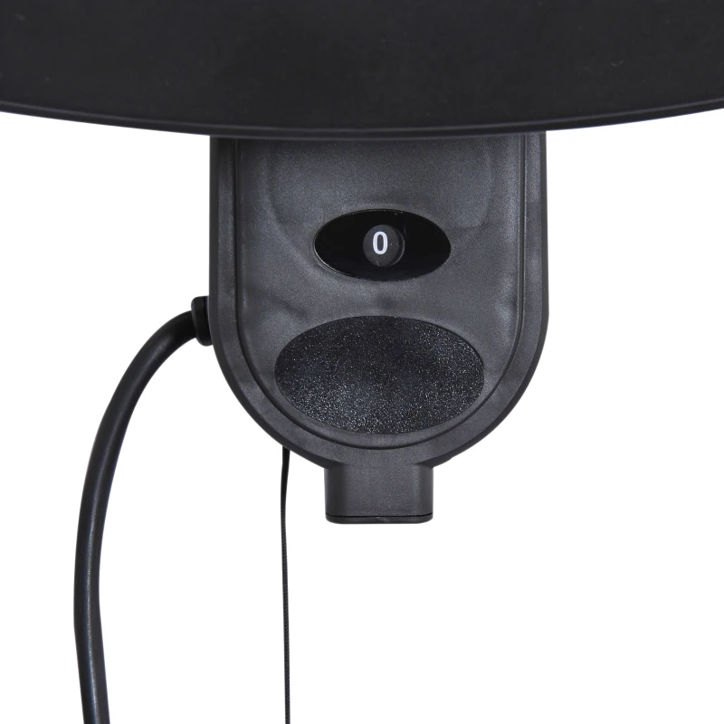 Outsunny chauffage extérieur radiant infrarouge électrique mural chauffage d'appoint sans CO₂ 3 modes 650/1300/2000 W certifié IP34 capacité 25 m² réflecteur acier inox. noir