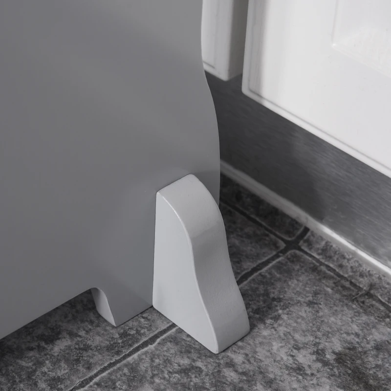 HOMCOM Lernturm Tritthocker für Küche Schemel Stehender für Küchentheke Küchenhelfer mit 2 Stufen mehr Sicherheit Grau für 3-8 Jahre Kiefer 45 x 40 x 80 cm