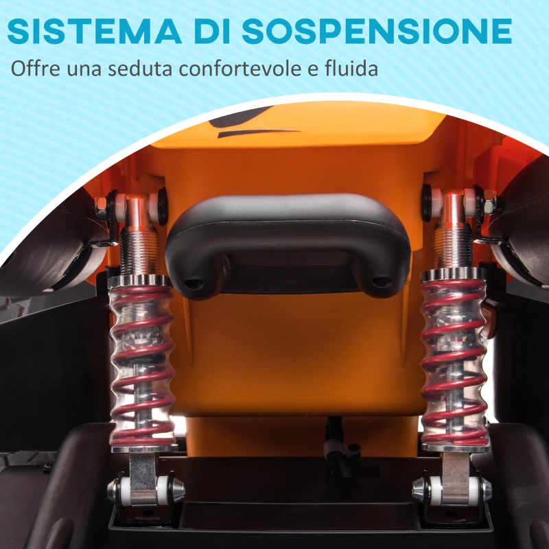 HOMCOM Quad per Bambini 3-8 Anni con Licenza McLaren e Fari LED, 107x71x73.5 cm, Nero e Arancione