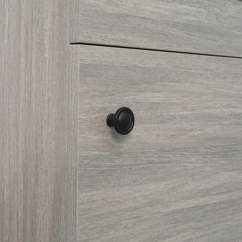 kleankin Bathroom Vanity Unit with Basin, Wall Mounted Bathroom Wash Stand with Sink, Tap Hole and Storage Cabinet, Grey