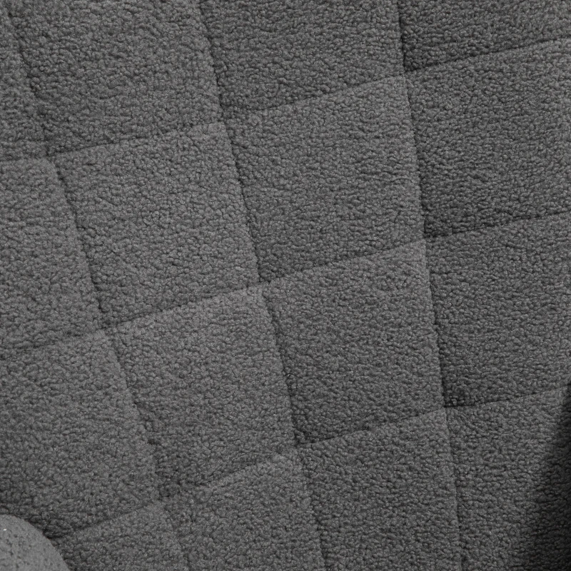 HOMCOM Poltrona a Dondolo Imbottita in Legno e Acciaio per Soggiorno e Camera da Letto, 71x98x101 cm, Grigio Scuro