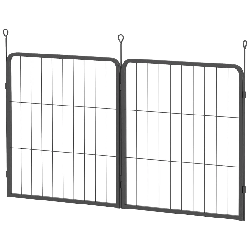 PawHut Two-Piece Dog Pen Expansion Pack for Small Dogs, 60cm Tall Animal Pen with Three Connecting Stakes