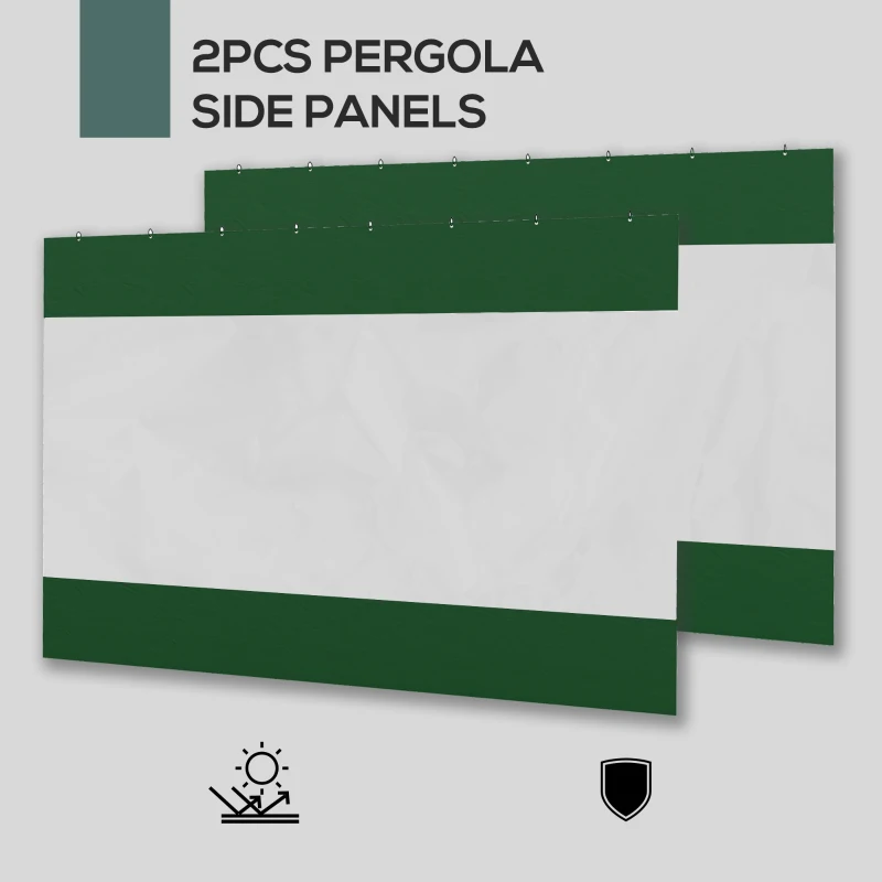 Outsunny Set of Two 3 x 2m Replacement Pergola Panels - Green