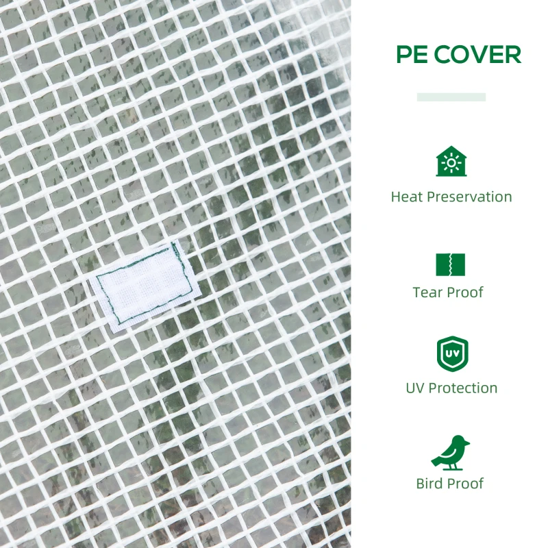 Outsunny Pop Up Mini Greenhouse with Roll Up Doors & Portable Zipper Bag for Plants Outdoor, PE Cover, 240 x 120 x 75cm