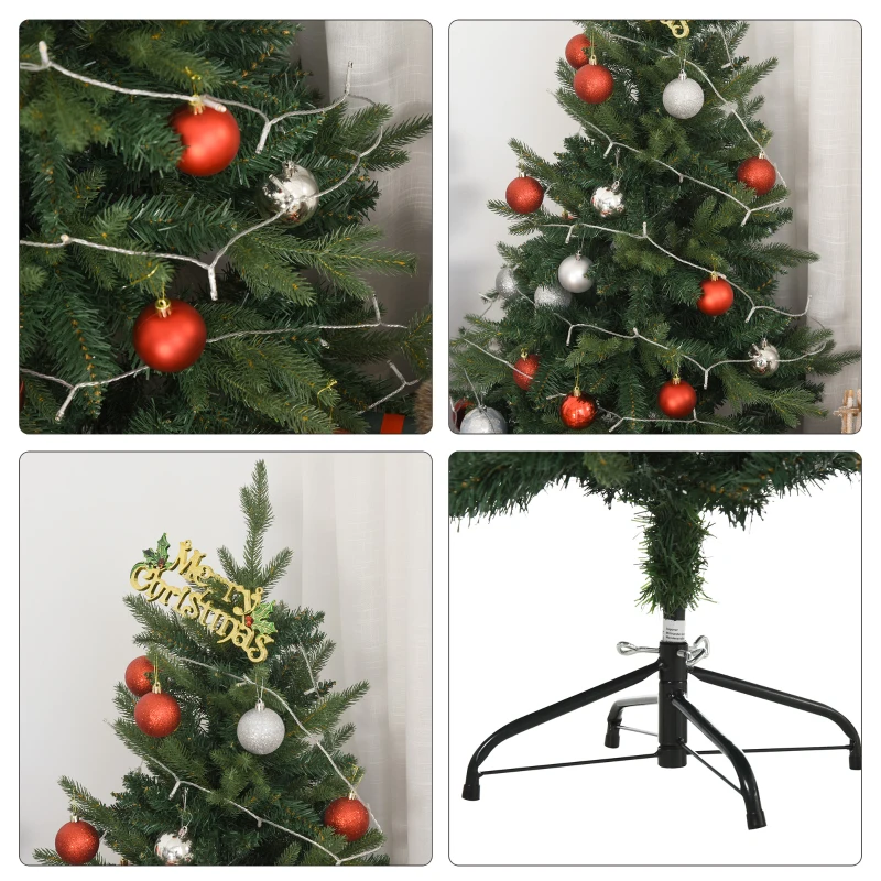 HOMCOM Weihnachtsbaum Christbaum Kunsttanne, 1,2 m, inkl. Ständer, Ø85 cm x 120 cm, Grün