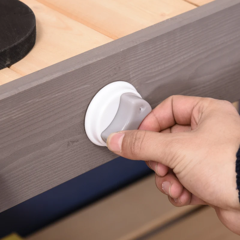 Outsunny Matschküche mit Wasserhahn Kinderküche mit Zubehör 14-Teilige Spielküche Spielzeugküche Holz Kunststoff Natur+Grau+Weiß 75 x 40 x 100 cm