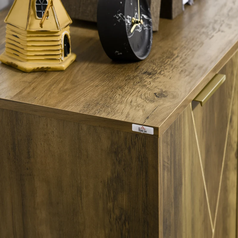 HOMCOM Mobile Multiuso con Armadietto e 3 Cassetti in Legno e Acciaio, 84x39x80.7cm, Bronzo