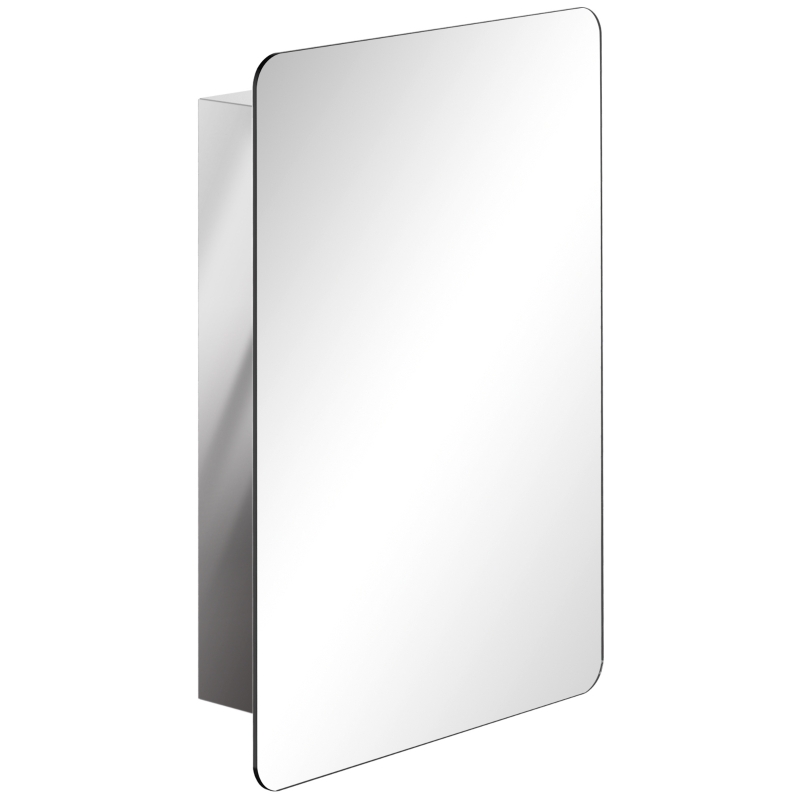 kleankin Bathroom Storage Cabinet w/Sliding Mirror Door, Wall Mounted Bathroom Cabinet with 3 Shelves, Stainless Steel Frame, 46W x 66H cm