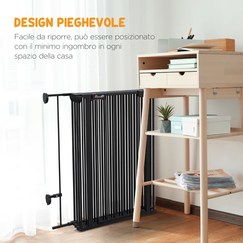 PawHut Cancellino per Cani Taglia Media Pieghevole e Modulabile in Metallo e Plastica, 123x102x90 cm, Nero