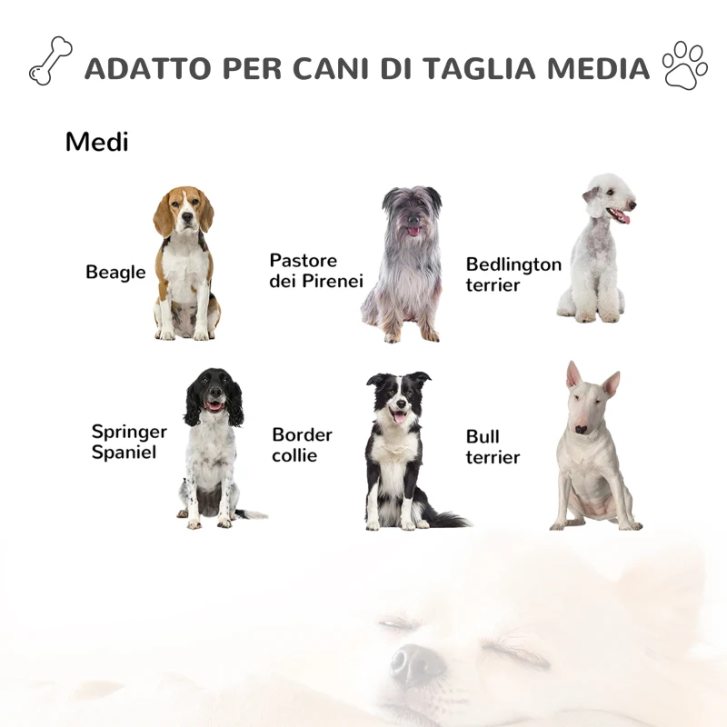 PawHut Casetta per Cani da Esterno con Porta e Terrazza, Cuccia per Cani di Taglia Media, Tetto Apribile e Finestra, Grigio