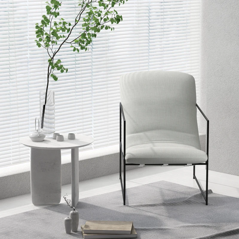 HOMCOM Sessel Relaxsessel, Sessel im Industriedesign, Metallrahmen, 65,5 cm x 106 cm x 94 cm