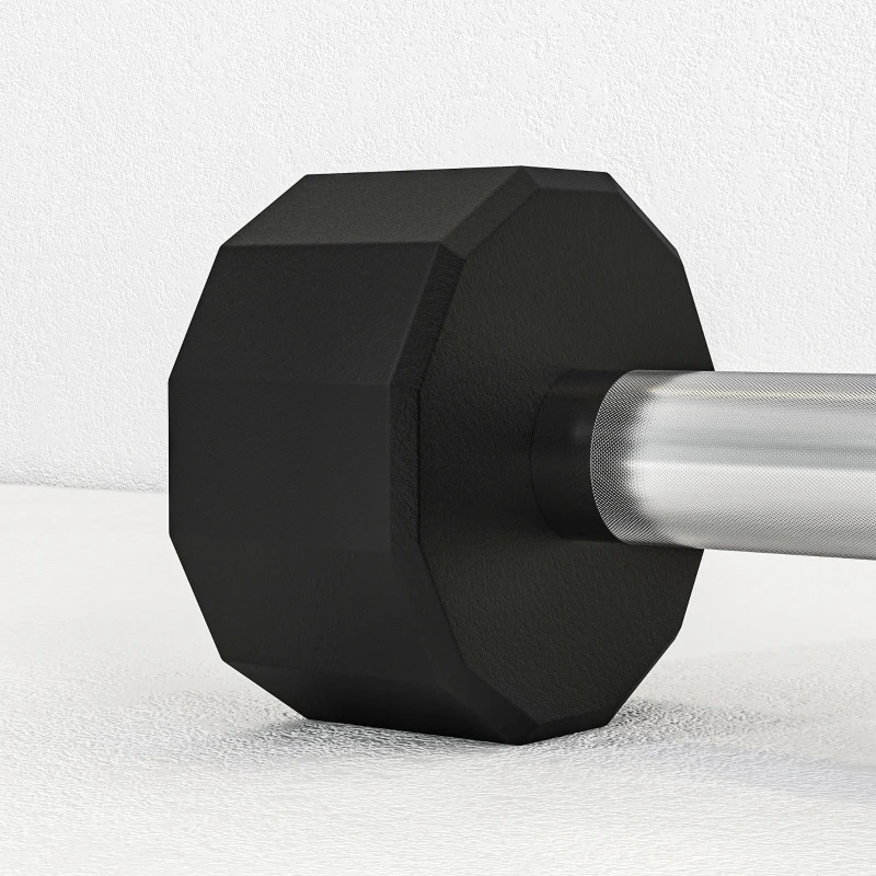 SPORTNOW Kurzhantel-Set 2 x 5kg, kein Wegrollen, rutschfester Griff, Gummimantel, Metallkern, Schwarz