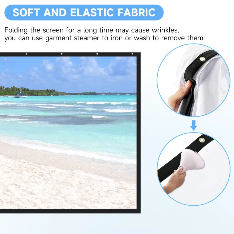 HOMCOM Projector Screen and Stand with Carry Bag, 120 inch Portable Front & Rear Projection Screen, 4K HD 16:9 Screen for Outdoor and Indoor, Home Theater, Presentation