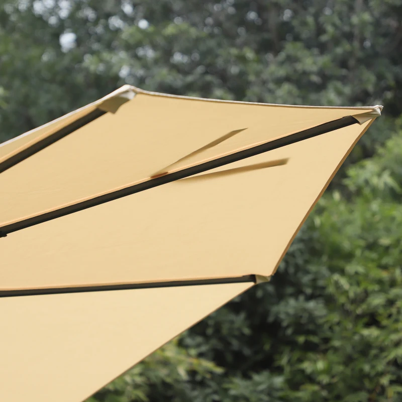 Outsunny Ombrellone Decentrato da Giardino a Manovella Angolazione Regolabile Girevole a 360° Rivestimento in Poliestere da 180g Palo in Alluminio con Telaio a 8 Nervature Rosso Φ2.95x2.5m