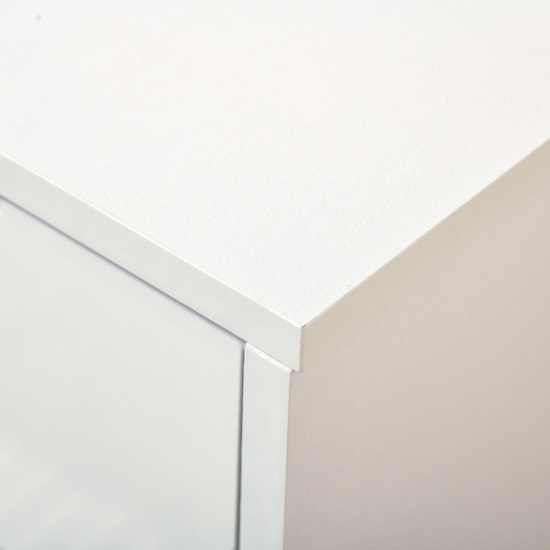 HOMCOM Meuble à Chaussures - 3 Portes abattantes et tiroir Coulissant - dim. 62L x 24l x 135H cm - poignées alu. Panneaux Particules Blanc