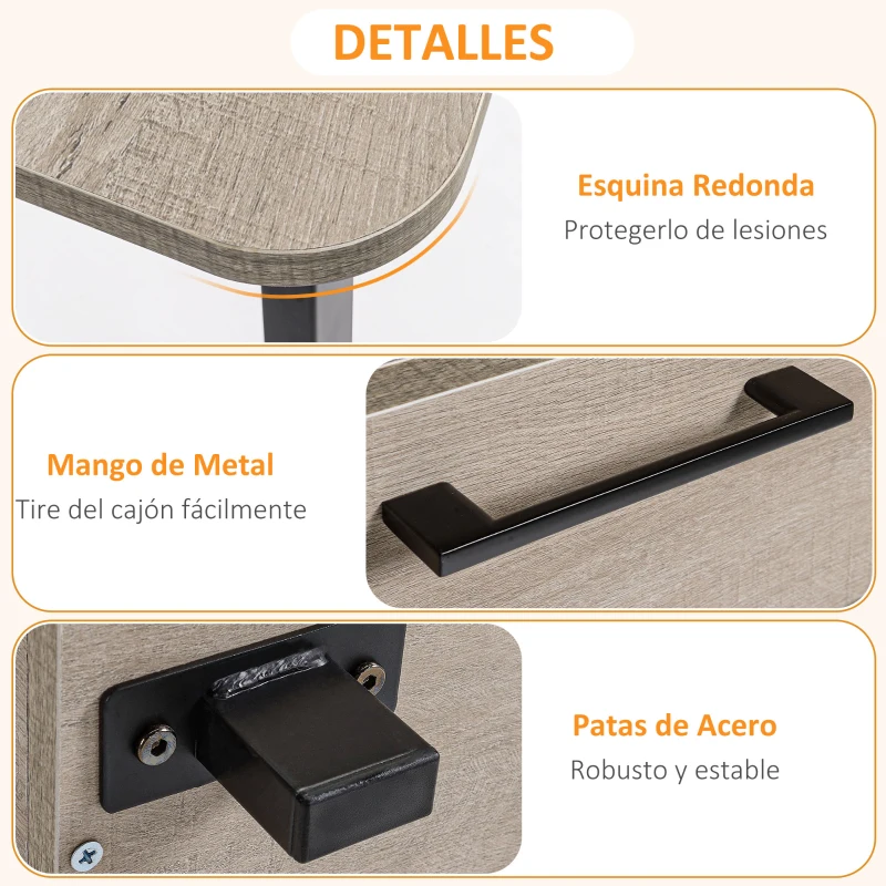HOMCOM Mesa Escritorio 150 cm con Cajón y Armario con Balda Ajustable Mesa para Ordenador Multiusos de Canto Redondo 150x60x76 cm Madera Natural