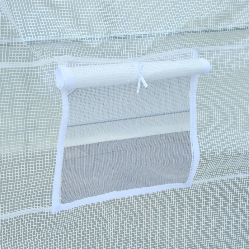 Outsunny Serre de Jardin Tunnel Surface Sol 5 m² 2,5L x 2l x 2H m châssis Tubulaire renforcé 18 mm 4 fenêtres Blanc