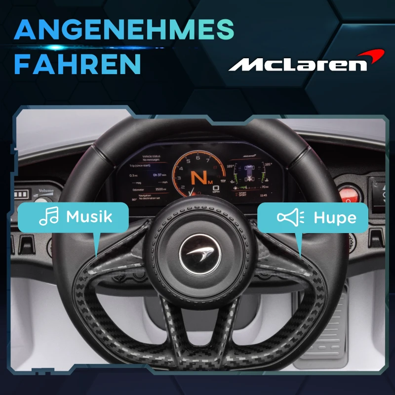 AIYAPLAY Kinder-Elektroauto mit Flügeltüren, fernsteuerbar, mit sanftem Antrieb und LED-Lichtern, Weiß