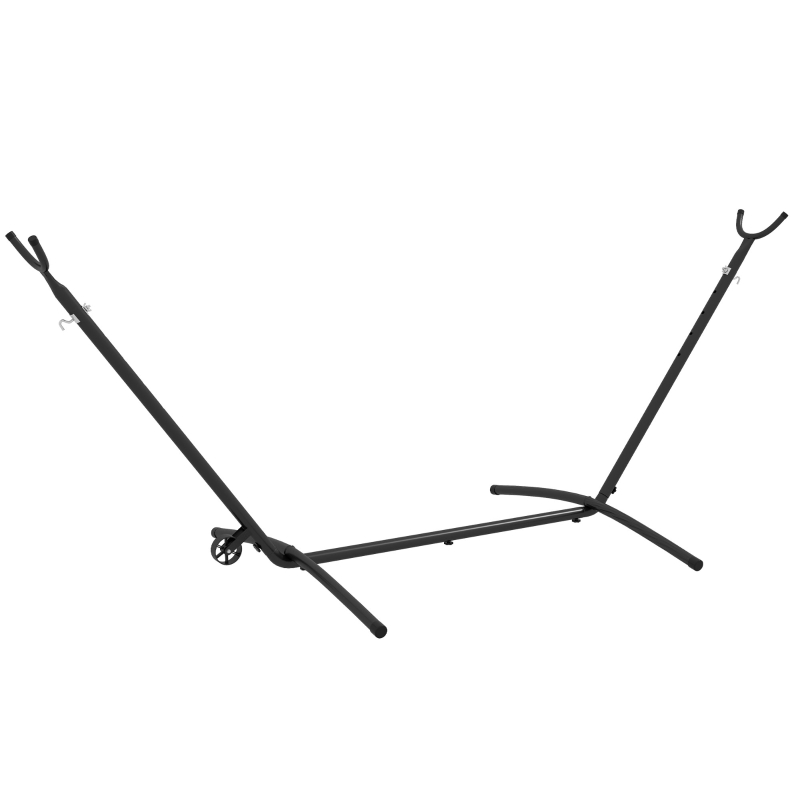 Outsunny Hängemattenständer Hängemattengestell, wetterbeständig, größenverstellbar, 290 cm x 120 cm x 115 cm, Schwarz