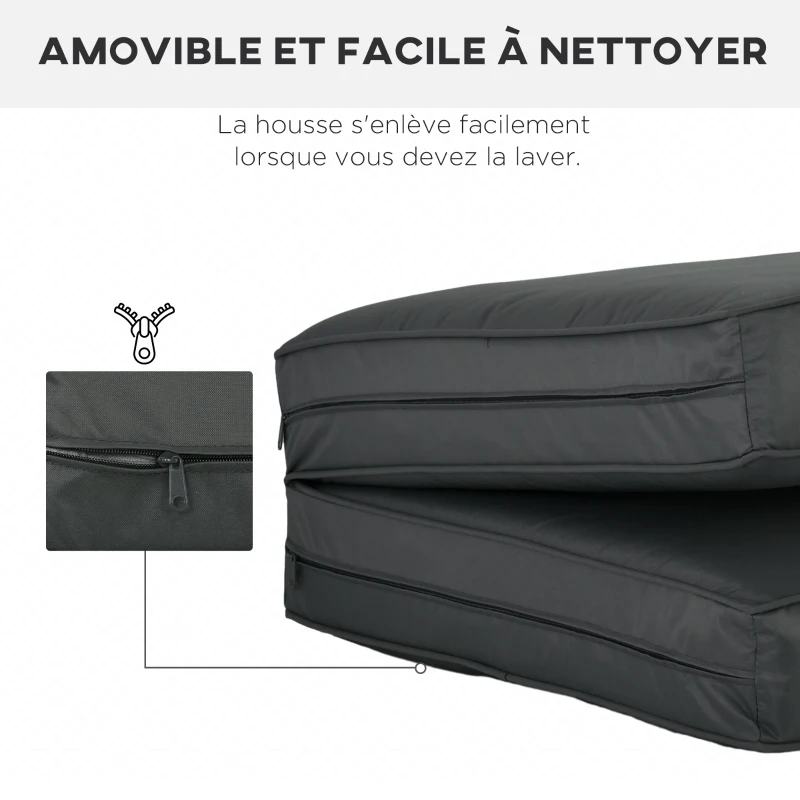 Outsunny Ensemble de 3 coussins d'extérieur pour banquette canapé, 1 coussin d'assise et 2 coussins de dossier, déhoussables