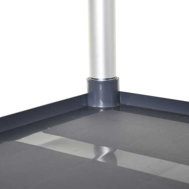 HOMCOM Chariot de service desserte de cuisine à roulettes 3 étagères dim. 88L x 44l x 93H cm alu. polypropylène gris