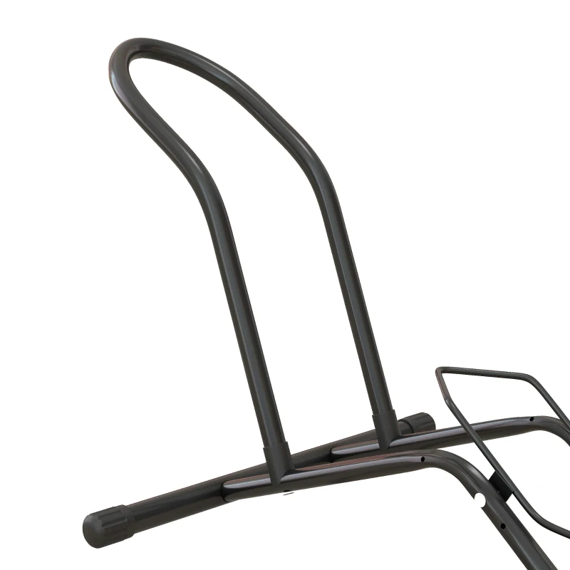 SPORTNOW Soporte para Bicicletas de Acero Aparca Bicis de Suelo Portátil para Interior y Exterior 59x41x38 cm Negro