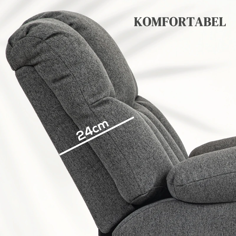 HOMCOM 2-in-1 Relaxsessel mit Liegefunktion, USB-Anschlüsse, Taschenfederkern, Dunkelgrau