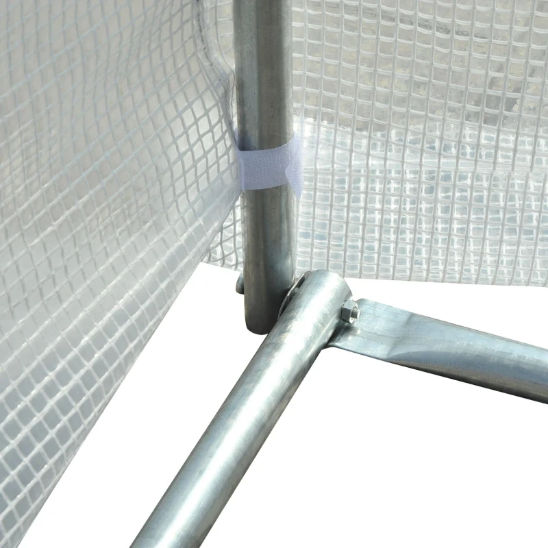 Outsunny Gewächshaus 595x300x200cm Foliengewächshaus Tomatenhaus mit Tür, Fenster, Folientunnel aus verzinktem Stahl, Pflanztunnel, Treibhaus inkl. Erdanker Seilen, Gartentunnel, Weiß