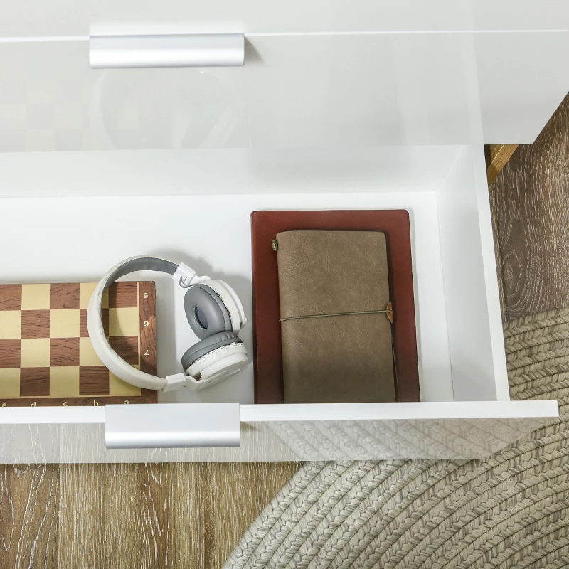 HOMCOM Mobile Multiuso con 4 Cassetti e un Armadietto con 2 Ripiani Regolabili in Truciolato, 105x35x92cm