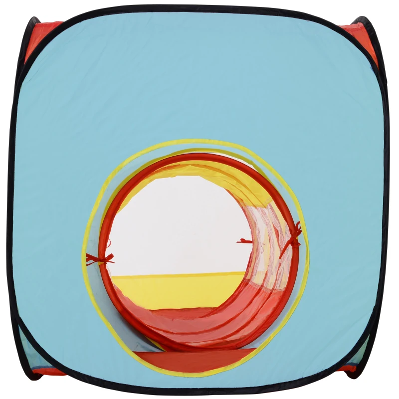 HOMCOM 3 in 1 Pop Up House Tent Play Tunnel Set Toddlers Crawl Tunnel Kids Playhouse Indoor Outdoor Garden Use Multicolor 230 x 70 x 89 cm