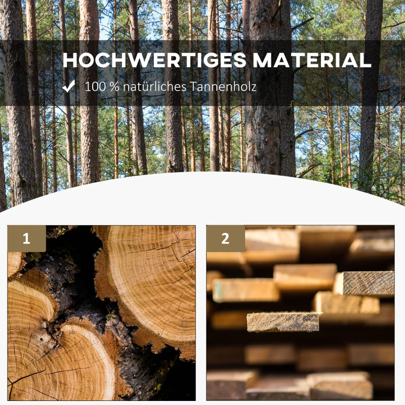 Outsunny Gartenbank Holz Wetterfest Sitzbank Gartenmöbel Rustikale Bank Natur 98 x 50 x 39,5 cm