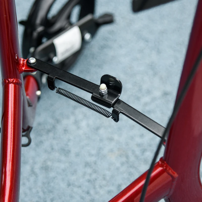 HOMCOM Déambulateur 3 roues pliable double frein hauteut réglable aluminium léger et résistant 68 x 68 x 99 cm rouge(m-8)