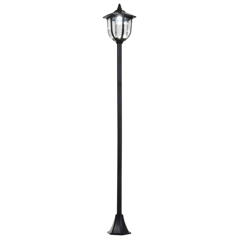 Outsunny Luminaire extérieur lampadaire sur pied solaire lampadaire lanterne classique LED 60 Lm max. dim. 26L x 26l x 177H cm noir